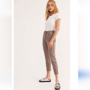 Free People Blossom Rigid Skinny Jeans in Mocha Brown  Size 28
